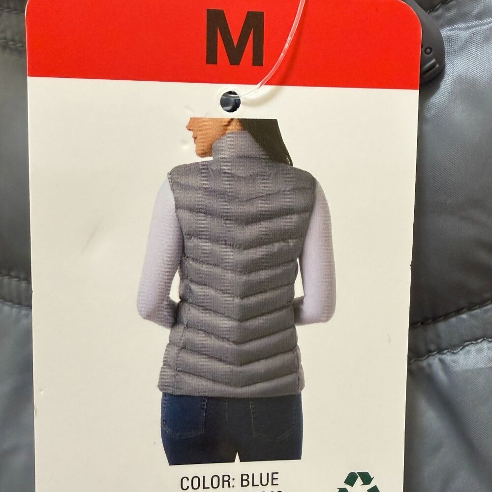 32 Degrees Heat Women's Packable Vest Size M Blue Zip-up Lightweight Warm (NEW - Picture 11 of 15